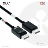 Club 3D DisplayPort 2.1 Bi-Directional VESA DP80 Certified Kabel 4K 240 Hz Zwart