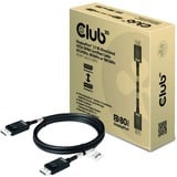 Club 3D Displayport 2.1 VESA DP80 gecertificeerde kabel male-male Zwart, 1,2 meter, 4K 240Hz, 8K 60Hz, 80Gbps