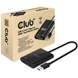 Club 3D USB 3.2 Gen1 Type A naar HDMI Dual Monitor 4K 60Hz adapter Zwart, CSV-1474