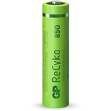 GP Batteries Oplaadbaar ReCyko+ NiMH AAA batterijen, 6 stuks oplaadbare batterij 850mAh, 1.2V