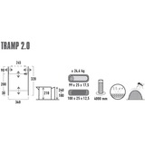 High Peak Tramp 2.0 tent Grijs/limoen