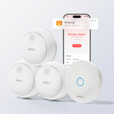 Imou Slimme rookmelder - ZSM1 bundel Wit, 3 stuks + ZG2S Smart Gateway, Zigbee