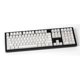 Keychron Cherry Profile Double-Shot PBT Full Keycap-Set - Black on White keycaps Wit, 219 Stuks, ANSI & UK ISO Layout