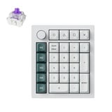 Keychron Q0 HE QMK Wireless Custom Number Pad RGB mechanisch numpad Wit, US lay-out (QWERTY), Gateron Double-Rail Magnetic Nebula, Hot-swap, RGB, Double-shot PBT keycaps