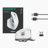 Logitech MX Master 3S business muis Lichtgrijs, 200 tot 8000 dpi, Bluetooth Low Energy 