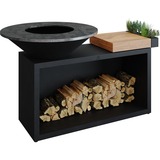 OFYR Island Black 100 Teak Hout barbecue Zwart/houtkleur, Ø 100 cm