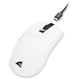 Sharkoon FIREGLIDER One gaming muis Wit, 400 - 12.000 DPI, 2.4 GHz / USB