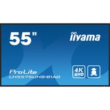 iiyama Prolite LH5575UHS-B1AG 54.6" 4K UHD monitor Zwart, HDMI, DisplayPort, RJ45 (LAN), Audio, USB, Android