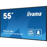 iiyama Prolite LH5575UHS-B1AG 54.6" 4K UHD monitor Zwart, HDMI, DisplayPort, RJ45 (LAN), Audio, USB, Android