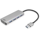 ACT Connectivity USB-A hub 3.0, 4 poorts USB-A usb-hub Aluminium