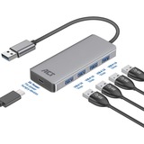 ACT Connectivity USB-A hub 3.0, 4 poorts USB-A usb-hub aluminium