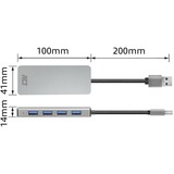 ACT Connectivity USB-A hub 3.0, 4 poorts USB-A usb-hub Aluminium