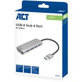 ACT Connectivity USB-A hub 3.0, 4 poorts USB-A usb-hub aluminium