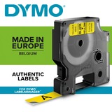 Dymo D1 standaardlabels zwart op geel, 9 mm x 7 m printlint 
