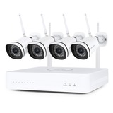 Foscam FN8108W-B4-1T, 2K/3MP 8-kanaals WiFi beveiligingsset beveiligingscamera Wit
