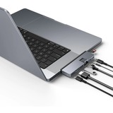 Hyper HyperDrive DUO PRO 7-in-2 USB-C Hub dockingstation Grijs