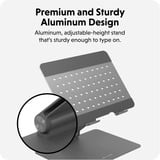 Hyper HyperSpace Ergonomic Adjustable Laptop Stand bevestiging Grijs