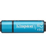 Kingston IronKey Vault Privacy 50 16 GB usb-stick Lichtblauw/zwart, USB-A 3.2 Gen 1 (5 Gbit/s)