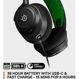 SteelSeries Arctis Nova 7X over-ear gaming headset Zwart/groen, 2,4 GHz, Bluetooth, Pc, Xbox One, Xbox Series X/S, PlayStation4/5, Nintendo Switch, Meta Quest 2