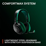 SteelSeries Arctis Nova 7X over-ear gaming headset Zwart/groen, 2,4 GHz, Bluetooth, Pc, Xbox One, Xbox Series X/S, PlayStation4/5, Nintendo Switch, Meta Quest 2