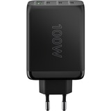 goobay 100W GaN USB-C PD Multiport snellader Zwart, 3x USB-C, 1x USB-A