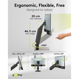 goobay Freestanding Single Monitor Mount, 17 tot 32 inch monitorarm Zwart