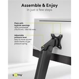 goobay Freestanding Single Monitor Mount, 17 tot 32 inch monitorarm Zwart