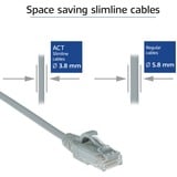 ACT Connectivity LSZH U/UTP CAT6 datacenter slimline patchkabel snagless met RJ45 connectoren Grijs, 2 meter