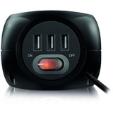 ACT Connectivity Stekkerdoos cube met 3 stopcontacten, USB-A-poorten, 1,5m Zwart