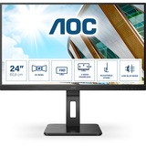 AOC 24P2QM 23.8" monitor Zwart, 2x HDMI, 1x Displayport, DVI-D, VGA, USB-A 3.2, USB-B 3.2