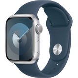 Apple Watch Series 9 smartwatch Zilver/blauw, Aluminium, 41 mm, Sportbandje (M/L)