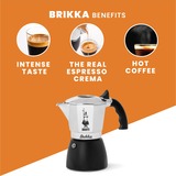 Bialetti New Brikka espressomachine Zilver/zwart, 2-kops
