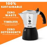 Bialetti New Brikka espressomachine Zilver/zwart, 2-kops
