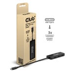 Club 3D USB-C naar 3x HDMI hub Zwart