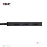 Club 3D USB-C naar 3x HDMI hub Zwart