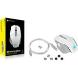 Corsair M65 RGB ULTRA WIRELESS gaming muis Wit/lichtgrijs, 26,000 DPI, USB | 2,4 GHz | Bluetooth