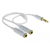 DeLOCK Cable audio splitter stereo jack male 3.5mm > 2x stereo jack female kabel Wit