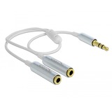 DeLOCK Cable audio splitter stereo jack male 3.5mm > 2x stereo jack female kabel Wit