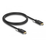 DeLOCK SuperSpeed USB-C 3.1 Gen 2 male > USB-C male met schroeven aan de zijkanten kabel Zwart, 1 meter