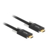 DeLOCK SuperSpeed USB-C 3.2 Gen 2 kabel met schroeven Zwart, 1 meter