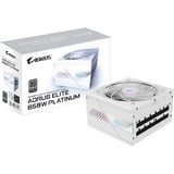 GIGABYTE AORUS ELITE GP-AE850PM PG5 ICE, 850 Watt voeding  Wit, 6x PCIe, 1x 12VHPWR, Kabelmanagement