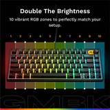 Glorious GMBK 75% RGB mechanisch gaming toetsenbord Zwart, US lay-out (QWERTY), Membraan, 75%, RGB