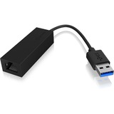 ICY BOX IB-AC501a, USB 3.0 > RJ-45 adapter Zwart