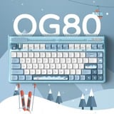 Iqunix OG80 Wintertide Wireless Mechanical Keyboard Lichtblauw, US lay-out (QWERTY), IQUNIX Moonstone, 80% (TKL)	, RGB leds, Hot-swappable, PBT, 2.4GHz | Bluetooth 5.1 | USB-C