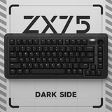 Iqunix ZX75 Dark Side Wireless Mechanical Keyboard Zwart, US lay-out (QWERTY), Cherry MX Red, 75%, RGB leds, Hot-swappable, Double-shot PBT, 2.4GHz | Bluetooth 5.1 | USB-C