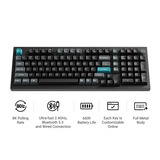 Keychron Q5 Ultra-M3 8K Wireless Custom Mechanical Keyboard Zwart, US lay-out (QWERTY), Keychron Silk POM Red, 96%, RGB, Hot swap, 8K, 2.4 GHz | Bluetooth 5.2 | USB-C