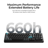 Keychron Q5 Ultra-M3 8K Wireless Custom Mechanical Keyboard Zwart, US lay-out (QWERTY), Keychron Silk POM Red, 96%, RGB, Hot swap, 8K, 2.4 GHz | Bluetooth 5.2 | USB-C