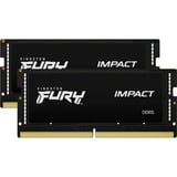 Kingston FURY Impact 32 GB DDR5-6000 (2x 16 GB) laptopgeheugen Zwart, KF560S38IBK2-32, SO-DIMM, XMP 3.0