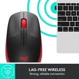 Logitech M190 Full-size wireless mouse Rood, 1000 dpi