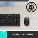Logitech M190 Full-size wireless mouse Rood, 1000 dpi